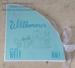 Cirlce Fold Up Card zur Geburt eines Jungen gestaltet von Kerstin Cornils mit Stampin Up Produkten