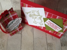 Weihnachtskarte Schlittschuh und Box