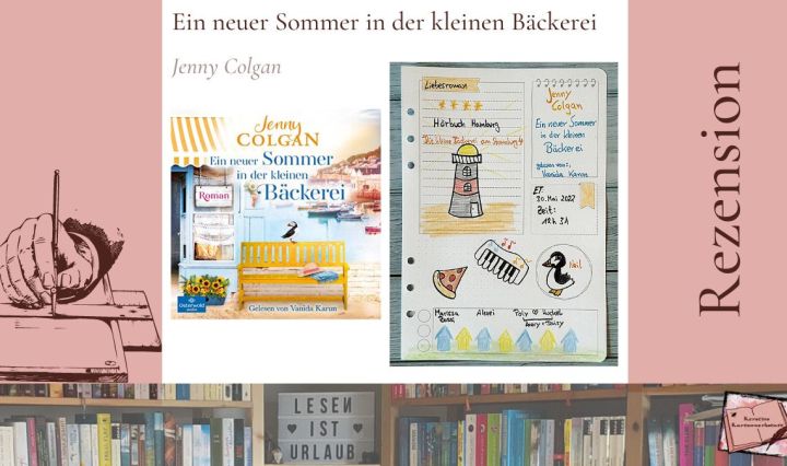 Cover und Sketchnotes zum Hörbuch: Ein neuer Sommer in der kleinen Bäckerei von Jenny Colgan aus dem Hörbuch Hamburg Verlag